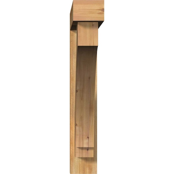 Imperial Block Rough Sawn Bracket W/ Offset Brace, Western Red Cedar, 6W X 36D X 36H